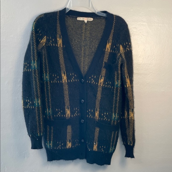 Madewell Black and Gold Plaid Cardigan size Xsmall - Picture 3 of 10